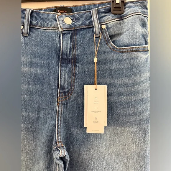 QUINCE Stretch Relaxed Straight Leg Jeans Size 31 - Picture 2 of 5